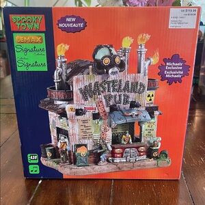 Lemax Spooky Town Wasteland Pub with Fiery Accents